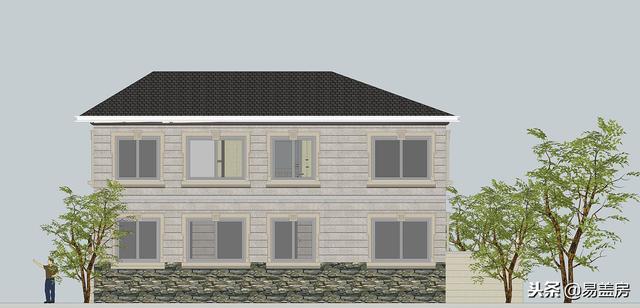 二層歐式別墅自建房，造價(jià)44萬，帶有庭院露臺(tái)，農(nóng)村自建劃算！
