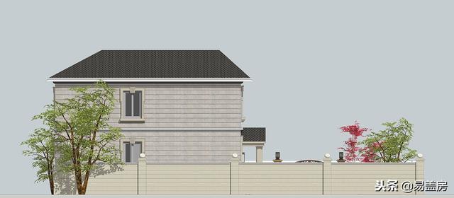 二層歐式別墅自建房，造價(jià)44萬，帶有庭院露臺(tái)，農(nóng)村自建劃算！