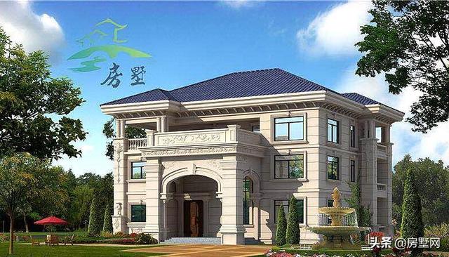 農(nóng)村三層歐式別墅設(shè)計圖，滿屏的華貴氣息，適合所有人的戶型，建造的效果比效果圖還要漂亮。