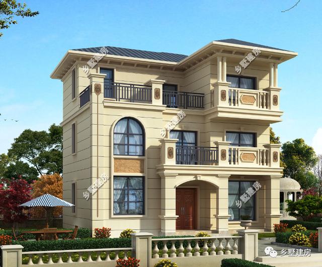 三層別墅，大氣婉約，精致絕美，露臺(tái)層層疊加，越看越喜歡。