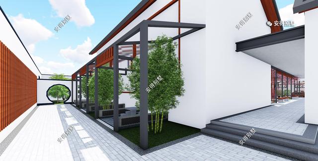 獨(dú)棟一層新中式四合院設(shè)計(jì)圖，既可以居家又可以民宿，一級(jí)贊。