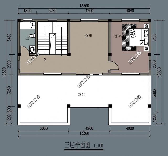 占地面積134平的三層別墅自建房，設(shè)計(jì)了6間臥室，足以滿足家人生活。