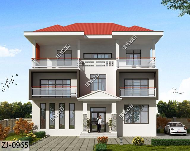 占地面積134平的三層別墅自建房，設(shè)計(jì)了6間臥室，足以滿足家人生活。