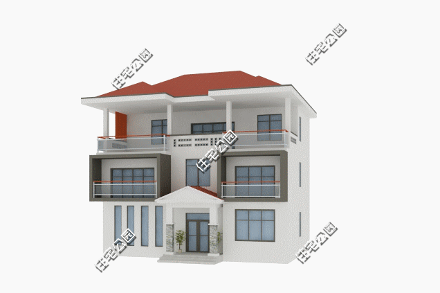 占地面積134平的三層別墅自建房，設(shè)計(jì)了6間臥室，足以滿足家人生活。