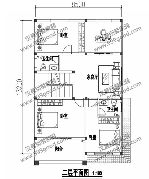 一側(cè)無(wú)窗的農(nóng)村四層別墅設(shè)計(jì)圖，帶車(chē)庫(kù)和大露臺(tái)，漂亮極了。