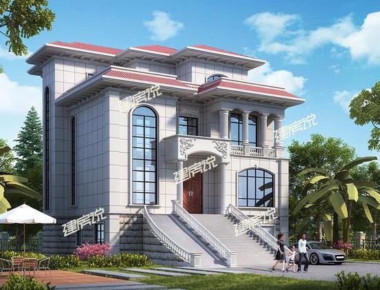 帶露天游泳池的三層樓房設(shè)計圖，豪華霸氣極了，蓋一棟就是享受！