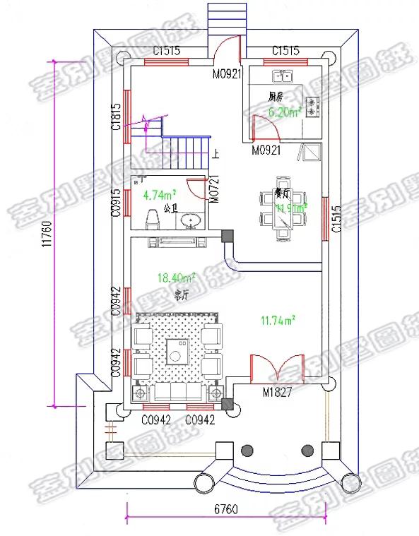 二層半三層農(nóng)村別墅設(shè)計圖，占地僅80平，外觀豪華大氣，室內(nèi)合理布局