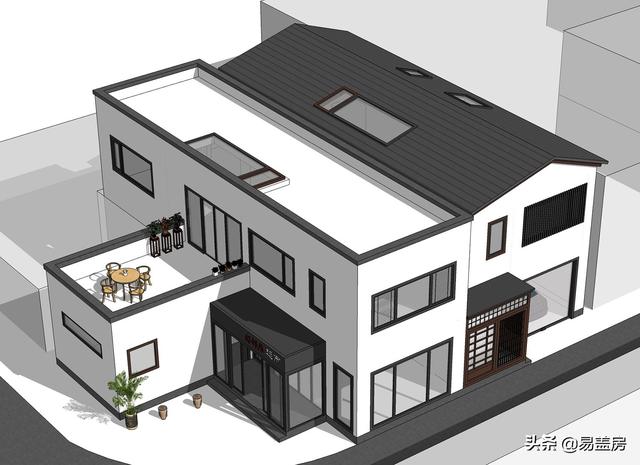 占地216平二層別墅設(shè)計(jì)圖，一層超市二層自住 單獨(dú)分區(qū)有儲存空間和車庫