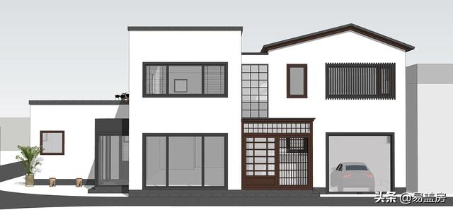 占地216平二層別墅設(shè)計(jì)圖，一層超市二層自住 單獨(dú)分區(qū)有儲存空間和車庫