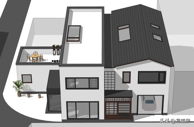 占地216平二層別墅設(shè)計(jì)圖，一層超市二層自住 單獨(dú)分區(qū)有儲存空間和車庫