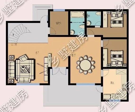 32萬三層歐式住宅設計圖，外觀優(yōu)雅別致，浪漫的造型在家鄉(xiāng)別具一格。