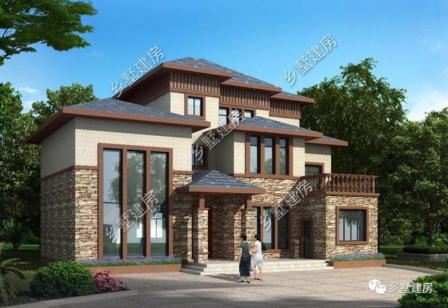 32萬三層歐式住宅設計圖，外觀優(yōu)雅別致，浪漫的造型在家鄉(xiāng)別具一格。