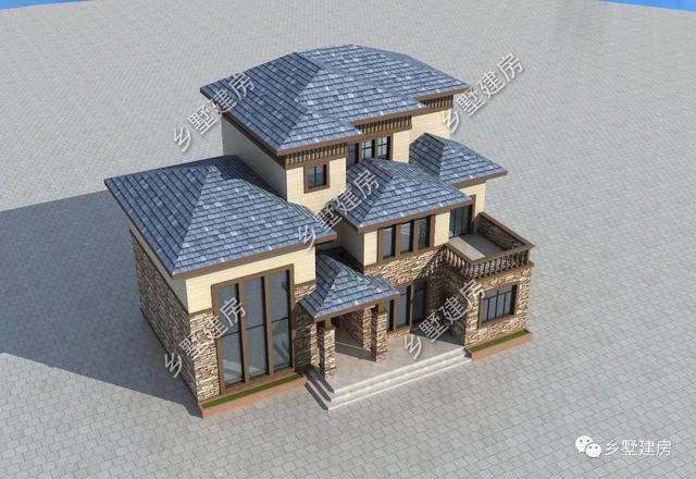 32萬三層歐式住宅設計圖，外觀優(yōu)雅別致，浪漫的造型在家鄉(xiāng)別具一格。