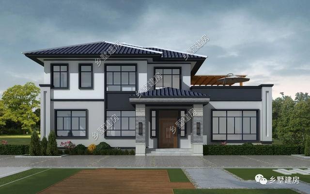 32萬三層歐式住宅設計圖，外觀優(yōu)雅別致，浪漫的造型在家鄉(xiāng)別具一格。