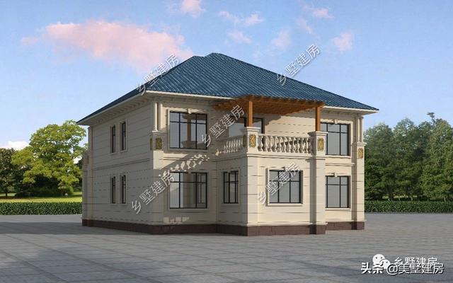 經(jīng)典歐式二層別墅設(shè)計(jì)圖，外形獨(dú)特，造型美觀，農(nóng)村生活想低調(diào)都不行！