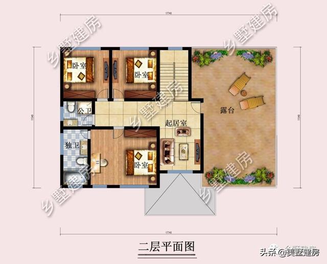 占地213平農(nóng)村二層小樓設計圖，帶露天泳池和大露臺，這樣的設計人人都喜歡。