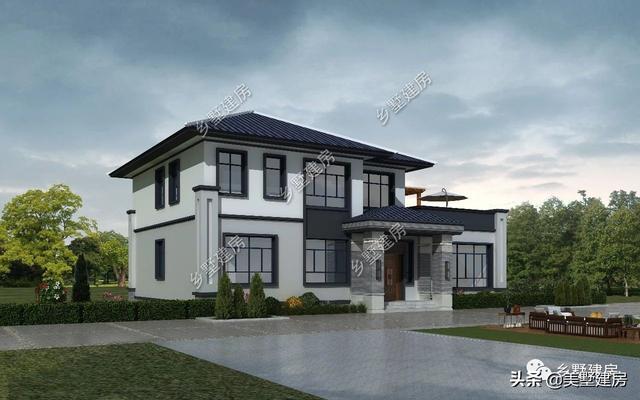 占地213平農(nóng)村二層小樓設計圖，帶露天泳池和大露臺，這樣的設計人人都喜歡。