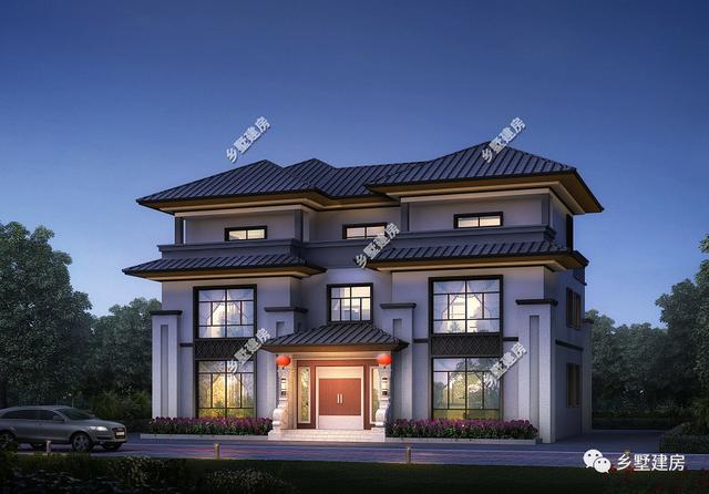 經(jīng)典中式三層別墅自建房，外觀古樸秀麗,村里人都羨慕