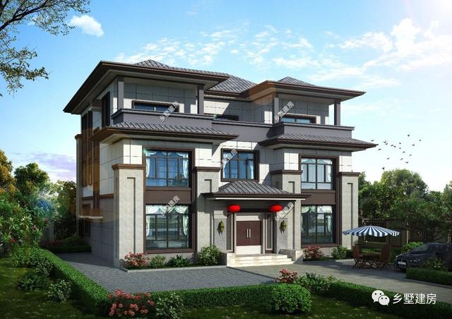 經(jīng)典中式三層別墅自建房，外觀古樸秀麗,村里人都羨慕