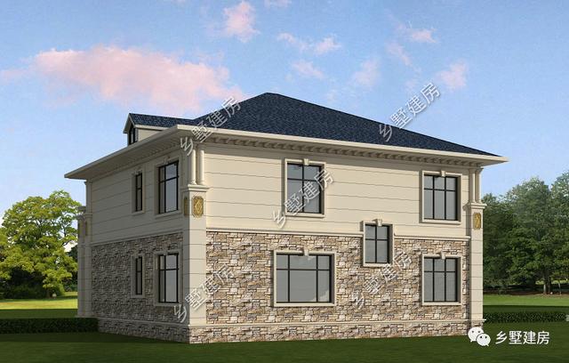 帶地下室的農(nóng)村二層歐式小樓設(shè)計(jì)圖，奢華大氣，受村民一致熱捧！