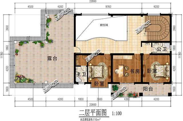 二層新中式別墅設(shè)計圖，帶車庫和挑空客廳，漂亮極了！