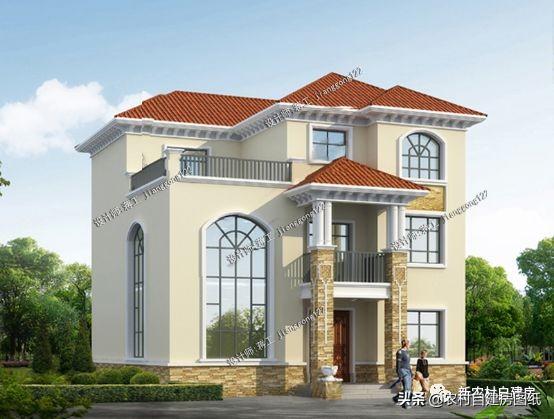 5棟美觀大氣的三層農(nóng)村自建房，簡單易建，最后一棟屋頂亮了