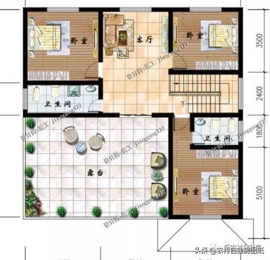 5棟美觀大氣的三層農(nóng)村自建房，簡單易建，最后一棟屋頂亮了