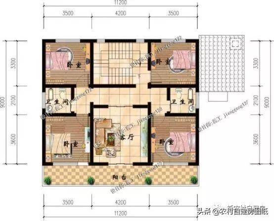 5棟美觀大氣的三層農(nóng)村自建房，簡單易建，最后一棟屋頂亮了