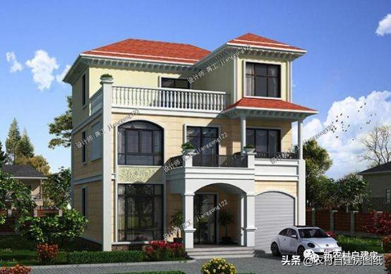 5棟美觀大氣的三層農(nóng)村自建房，簡單易建，最后一棟屋頂亮了