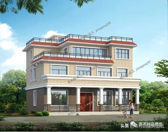 5棟美觀大氣的三層農(nóng)村自建房，簡單易建，最后一棟屋頂亮了