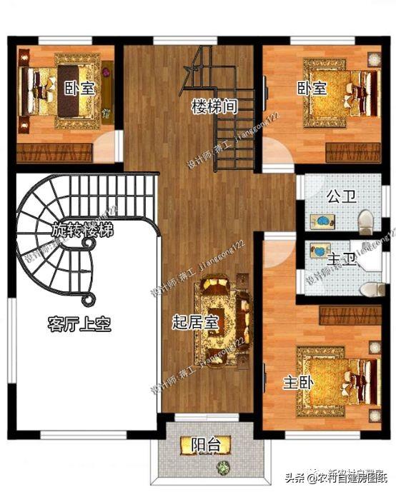 5棟美觀大氣的三層農(nóng)村自建房，簡單易建，最后一棟屋頂亮了