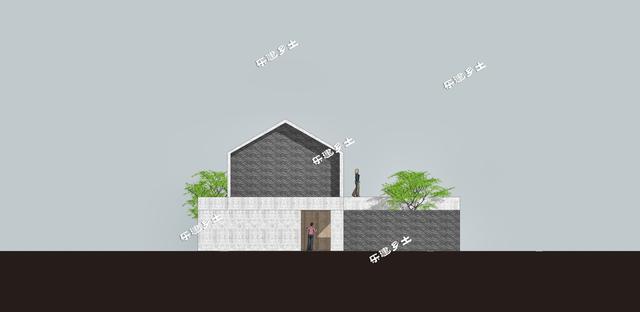 簡約現(xiàn)代二層住宅設(shè)計圖，造型端莊質(zhì)樸，多露臺，多庭院