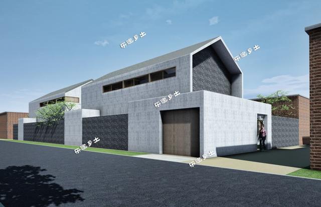 簡約現(xiàn)代二層住宅設(shè)計圖，造型端莊質(zhì)樸，多露臺，多庭院