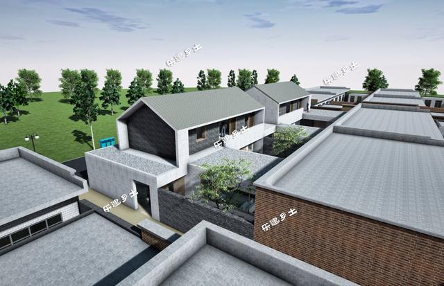 簡約現(xiàn)代二層住宅設(shè)計圖，造型端莊質(zhì)樸，多露臺，多庭院