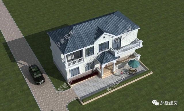 占地124平二層農(nóng)村小別墅設(shè)計(jì)圖，簡(jiǎn)約而不簡(jiǎn)單，造價(jià)還實(shí)惠，建上一棟面子十足！