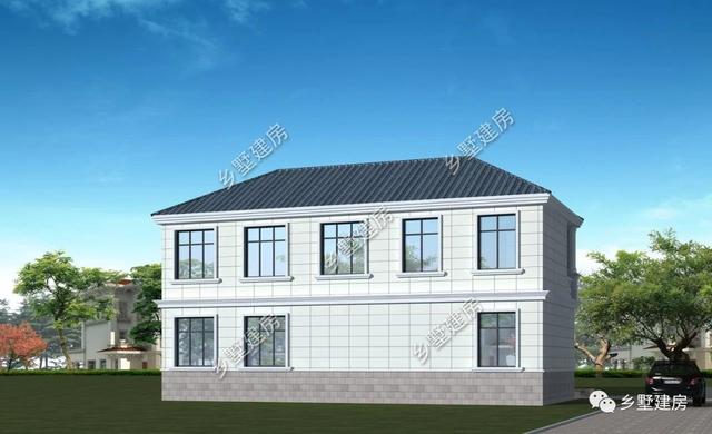 占地124平二層農(nóng)村小別墅設(shè)計(jì)圖，簡(jiǎn)約而不簡(jiǎn)單，造價(jià)還實(shí)惠，建上一棟面子十足！