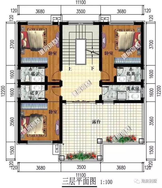 帶獨(dú)立廚房的兩套三層小樓設(shè)計(jì)圖，生活方便舒適，造價(jià)30來(lái)萬(wàn)。