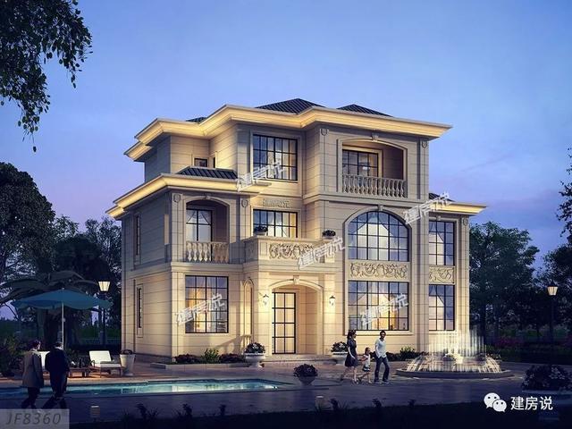 占地191平三層別墅設(shè)計圖，建一棟這么豪華的別墅，村里人人見了都羨慕。