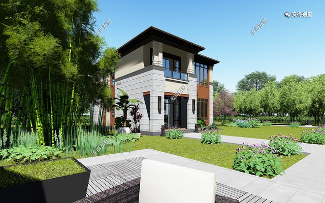 二層現(xiàn)代中式小別墅，外觀耐看大方，造價(jià)實(shí)惠，很適合農(nóng)村自建。