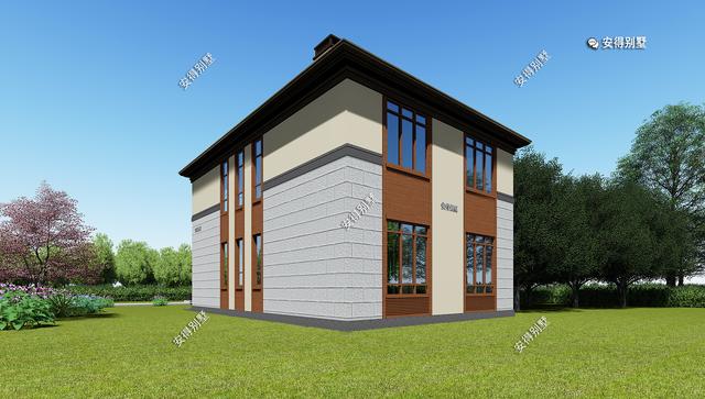 二層現(xiàn)代中式小別墅，外觀耐看大方，造價(jià)實(shí)惠，很適合農(nóng)村自建。