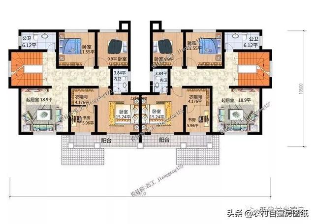 推薦5套農(nóng)村兄弟雙拼別墅，2款共用堂屋，主體最低單戶20萬起就能建，很合算。