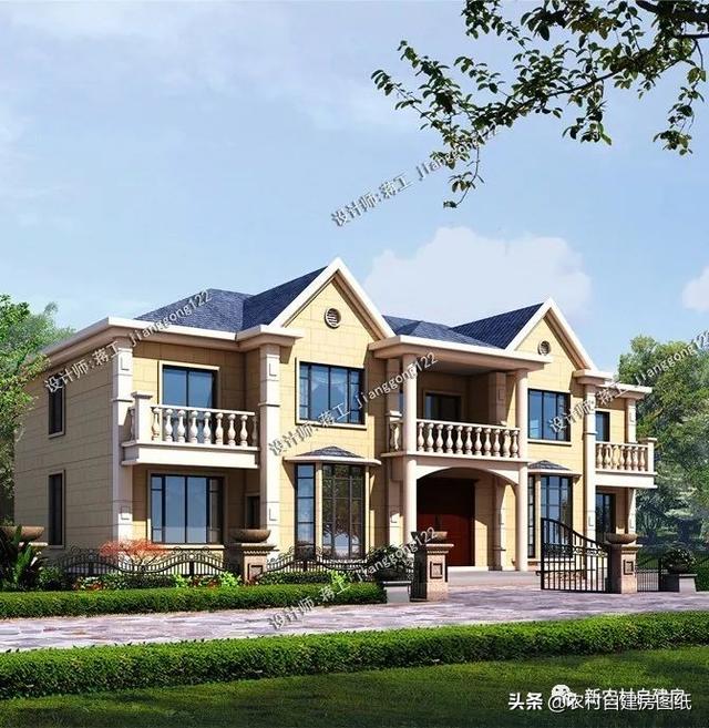 推薦5套農(nóng)村兄弟雙拼別墅，2款共用堂屋，主體最低單戶20萬起就能建，很合算。