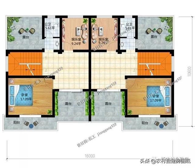 推薦5套農(nóng)村兄弟雙拼別墅，2款共用堂屋，主體最低單戶20萬起就能建，很合算。