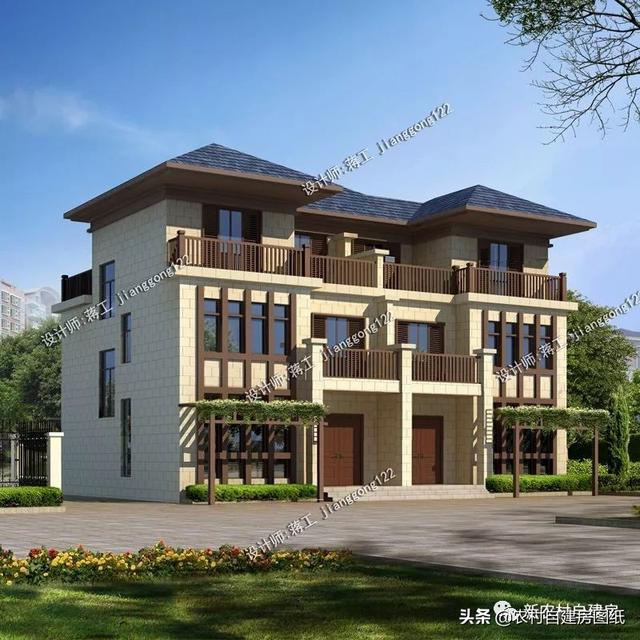 推薦5套農(nóng)村兄弟雙拼別墅，2款共用堂屋，主體最低單戶20萬起就能建，很合算。