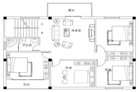10.0x10.1米三層農(nóng)村自建房，造價在30萬以內(nèi)。