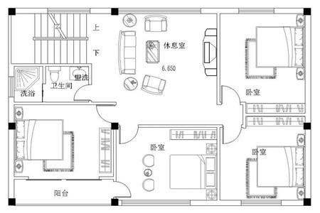 10.0x10.1米三層農(nóng)村自建房，造價在30萬以內(nèi)。