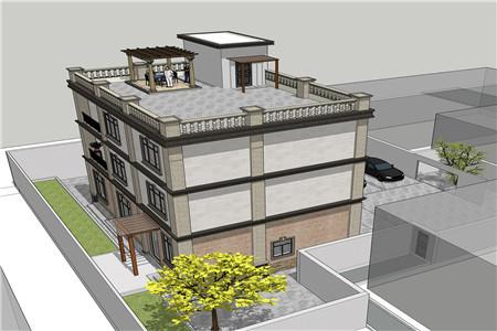 10.0x10.1米三層農(nóng)村自建房，造價在30萬以內(nèi)。