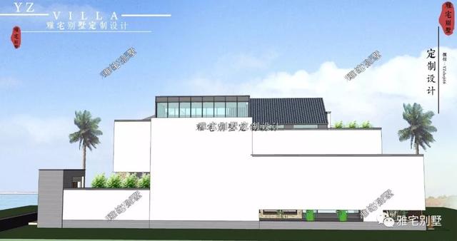 130平兩層新中式度假別墅設(shè)計圖，帶庭院泳池露臺。