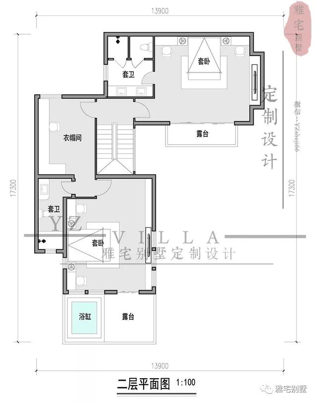 130平兩層新中式度假別墅設(shè)計圖，帶庭院泳池露臺。