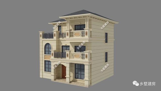 106平三層經(jīng)典歐式別墅設(shè)計(jì)圖，時(shí)尚大氣，養(yǎng)老就選這套。